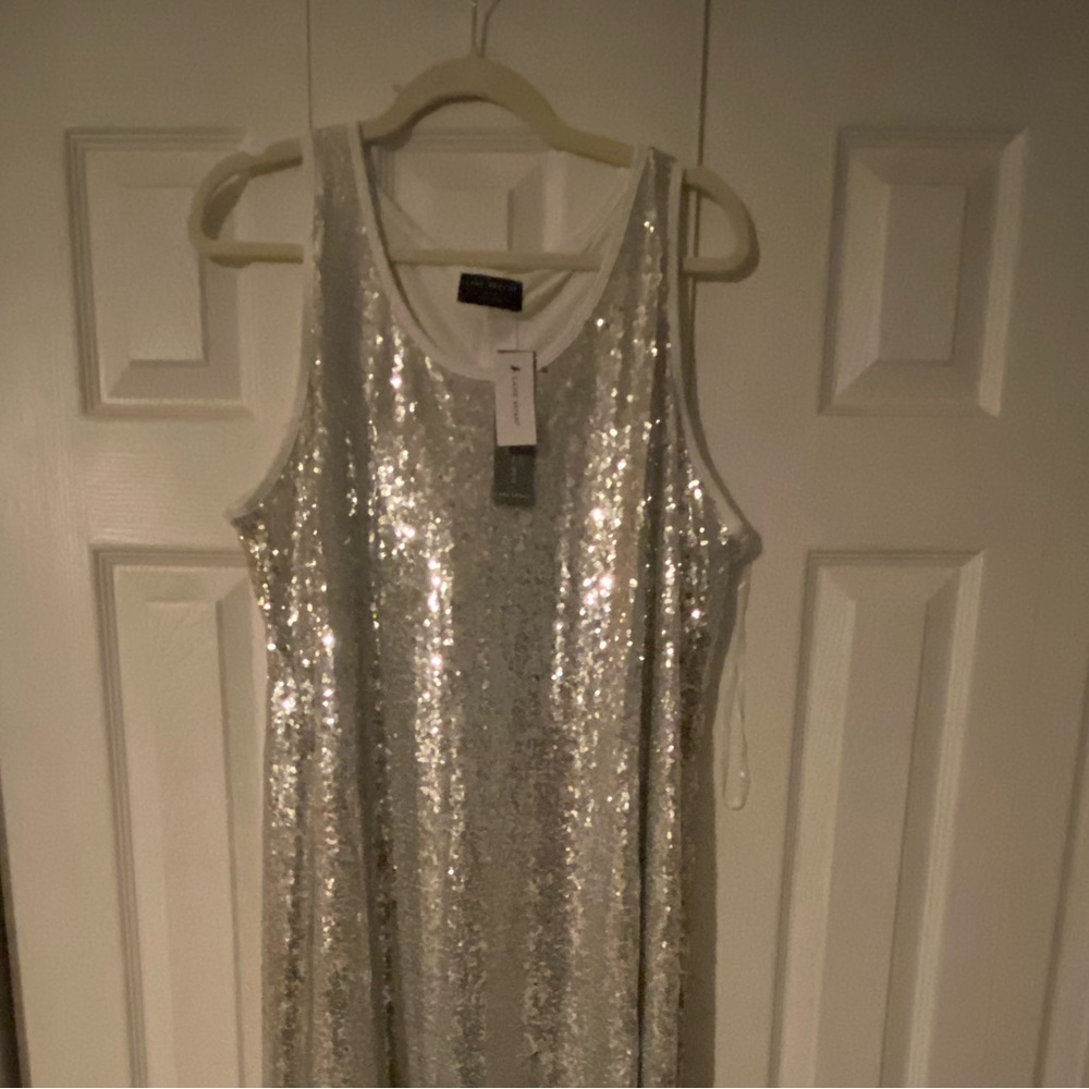 Nwt lane Bryant silver sequin dress